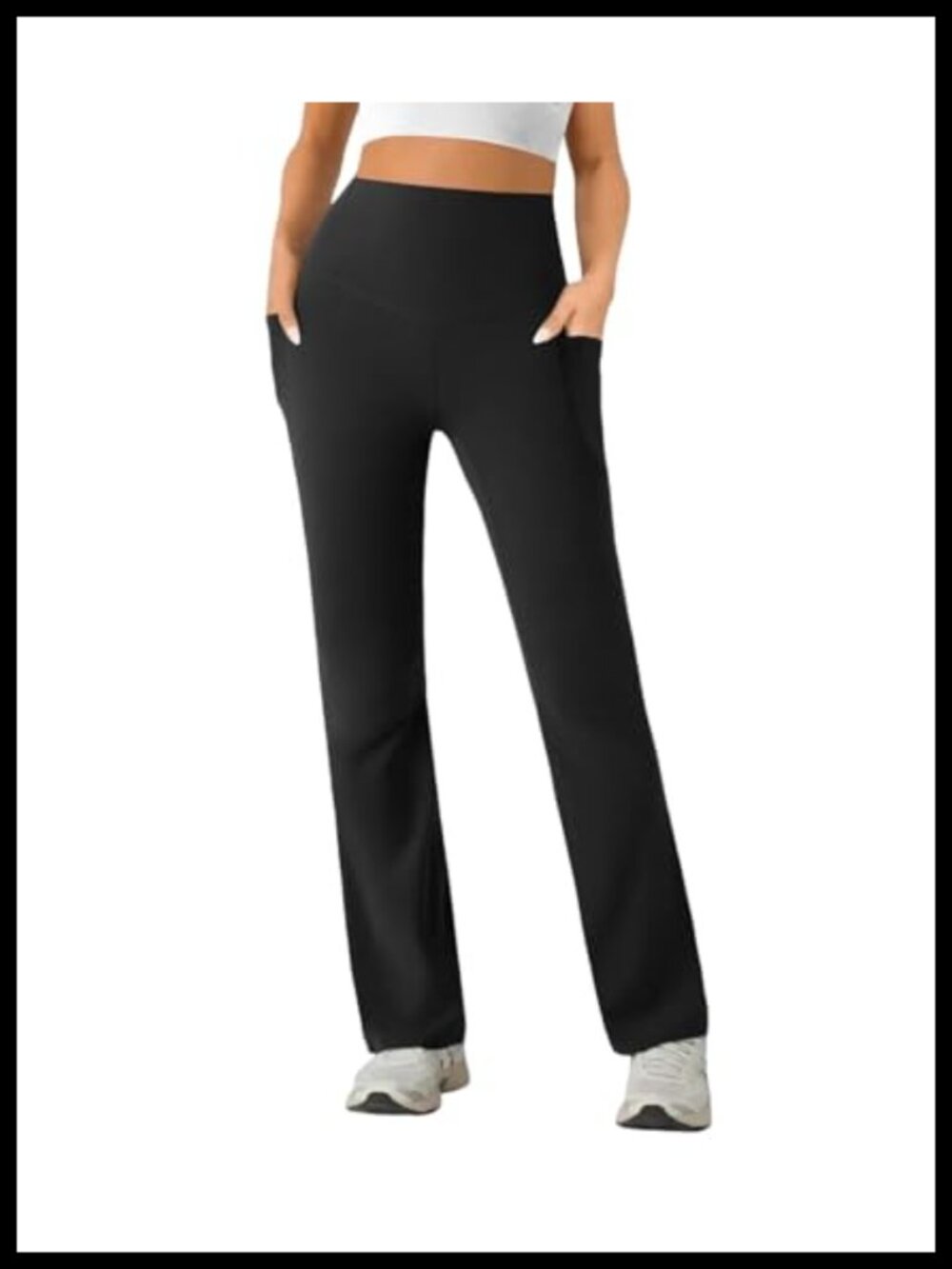High Waist Yoga Pants Ultra-Soft Stretchy Straight Leg Pockets
